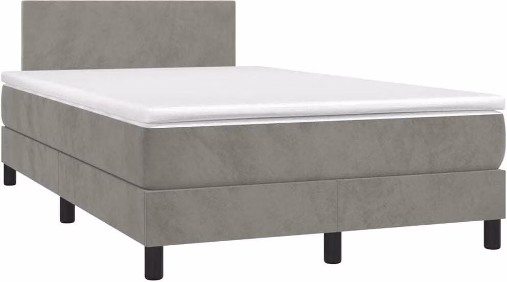 Maison Exclusive - Giroletto a Molle con Materasso Grigio Chiaro 120x190cm Velluto
