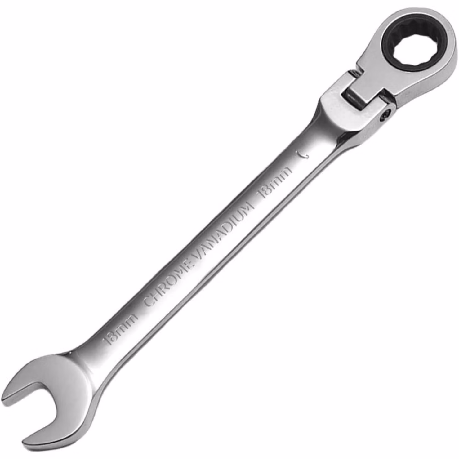 Chiave a cricchetto flessibile da 18 mm, in acciaio CR-V forgiato, con angolo di rotazione di 180°, chiave a bussola regolabile, utensile per officina