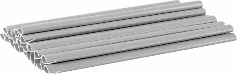 Set di 10 morsetti per nastri di recinzione 19 cm grigio