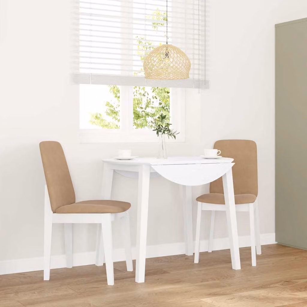 Set di 2 sedie da pranzo con cuscini vidaXL in legno di Hevea bianco e marrone