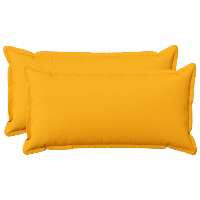 Set di 2 cuscini vidaXL HOUTEN Giallo, forma rettangolare, rivestimento lavabile in poliestere, L/P/H: 40 x 40 x 4 cm