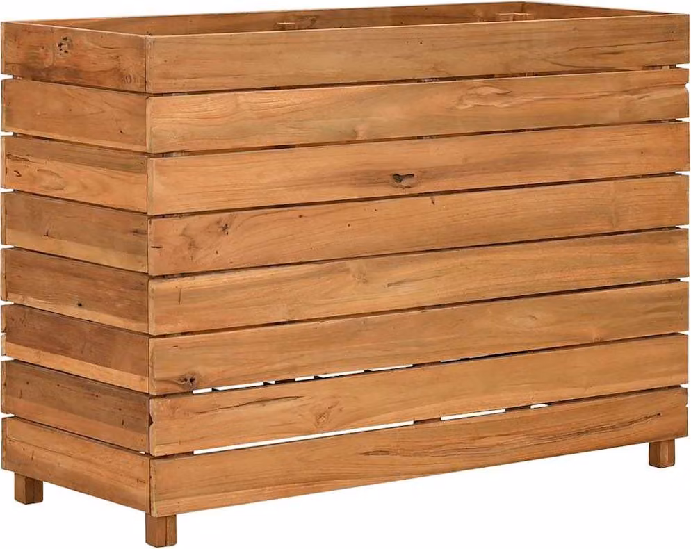 vidaXL Letto rialzato 100x40x72 cm in legno di recupero teak e acciaio