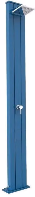 Doccia Tradizionale Spring S in Alluminio con Miscelatore e Lavapiedi Blu Arkema Design