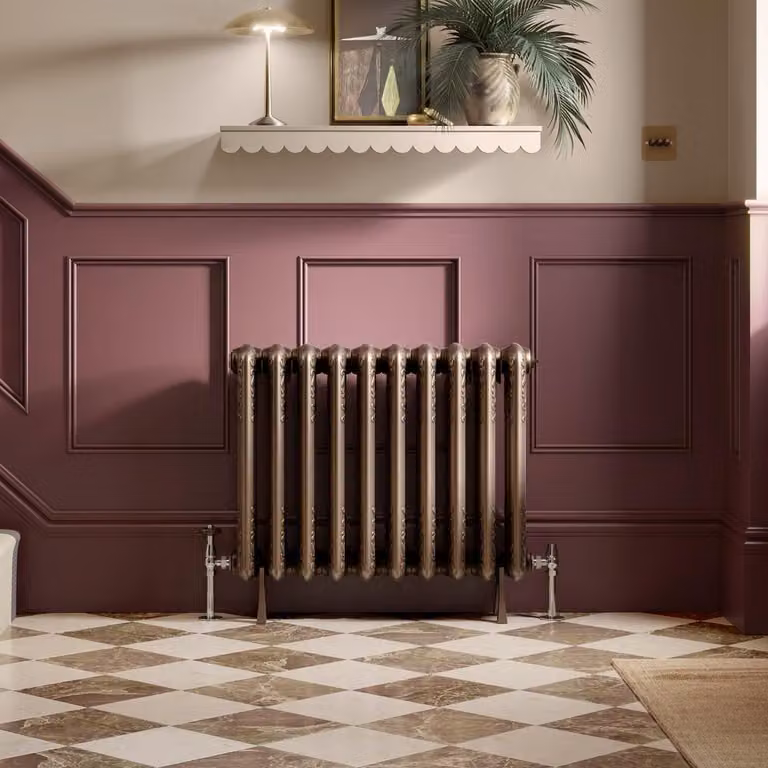 Radiatore Orizzontale Tradizionale a Colonna a 2 Colonne - 600mm x 1520mm - Bronzo Spazzolato - Hudson Reed Bloomsbury