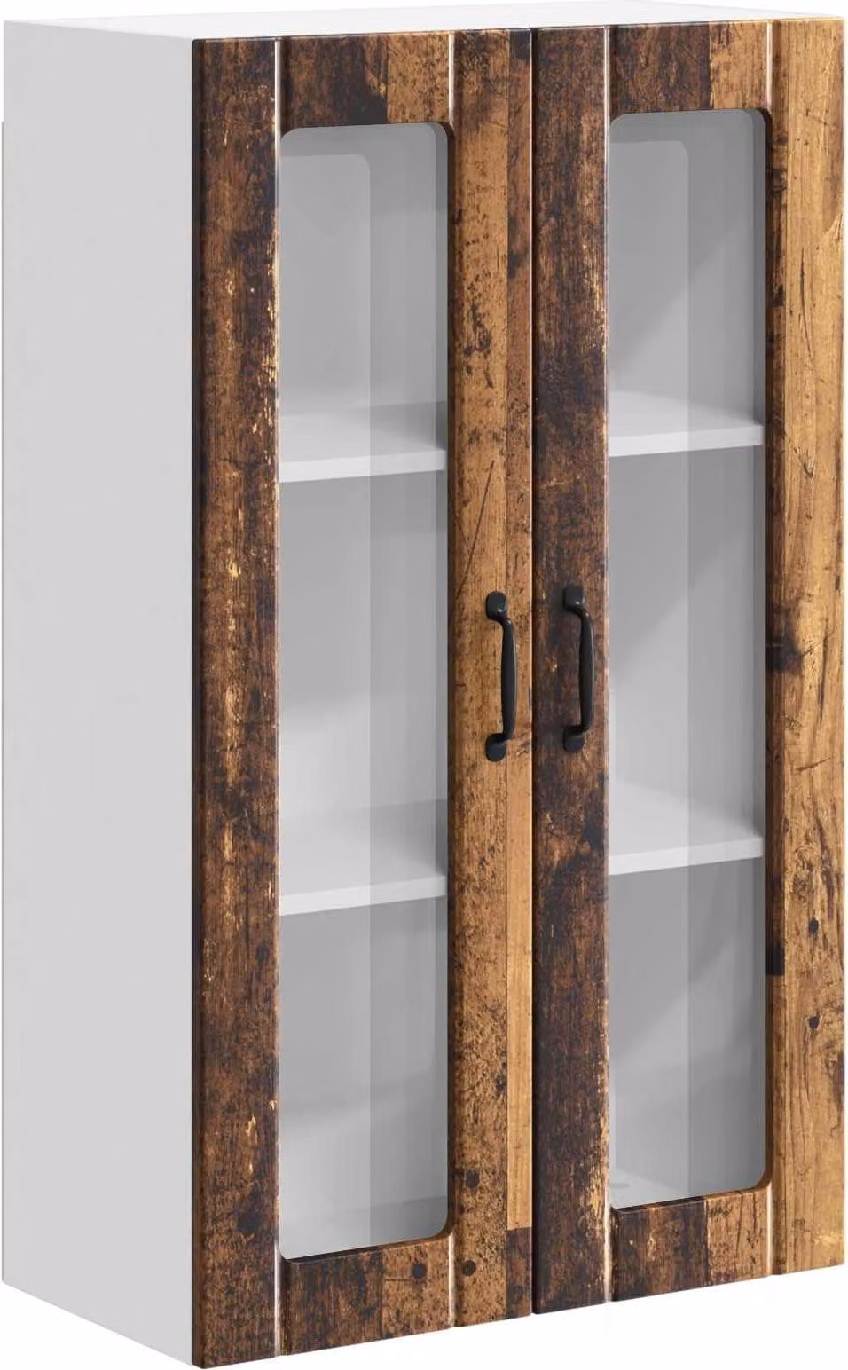 Mobile in vetro da parete LUCCA Legno antico 60 x 31 x 100 cm