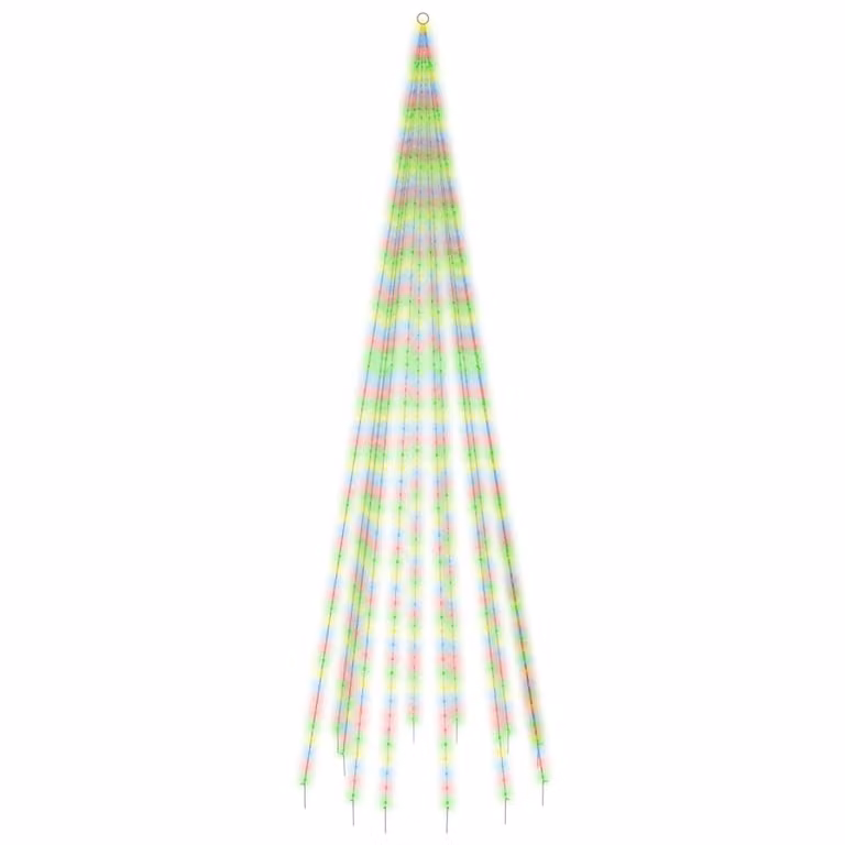 Albero di Natale Pennone Colorato 732 LED 500 cm