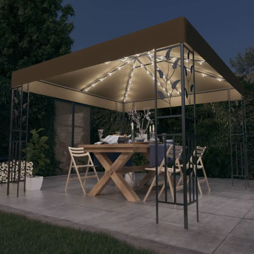 Il Padiglione Living Store con luci LED 3x3 m Taupe