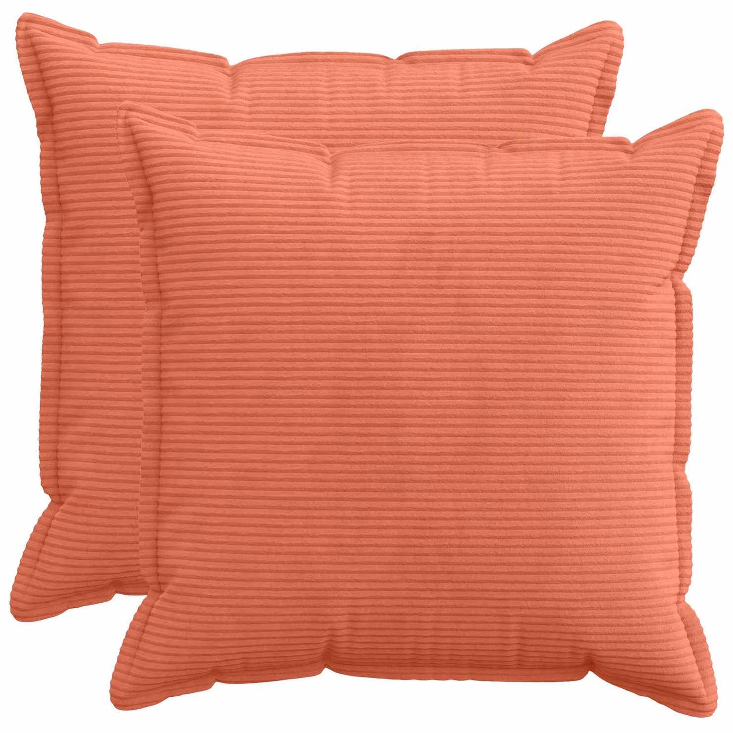 Set di 2 federe vidaXL HOUTEN in velluto a coste, colore rosso arancio, 80 x 80 cm