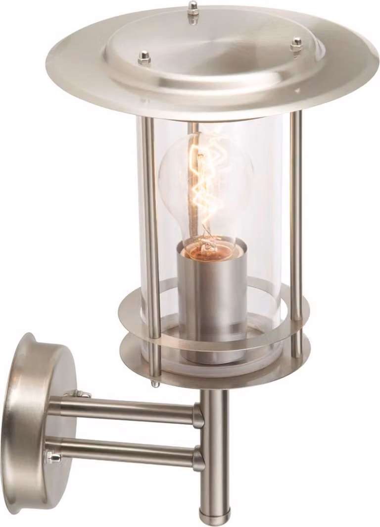 lampada da parete per esterni York, 44781/82 Brillante, color acciaio inox