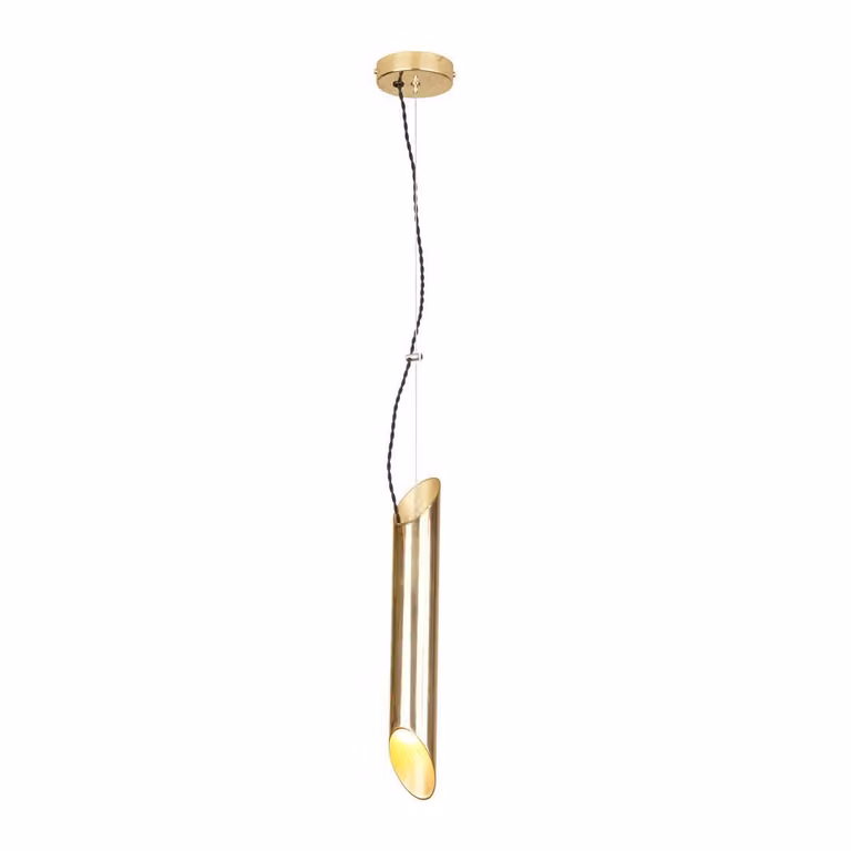 Lampada a sospensione Libra dorata 1xE14x40W in ottone, dimensioni: 85,5x6x8,5 cm, IP20, Milagro