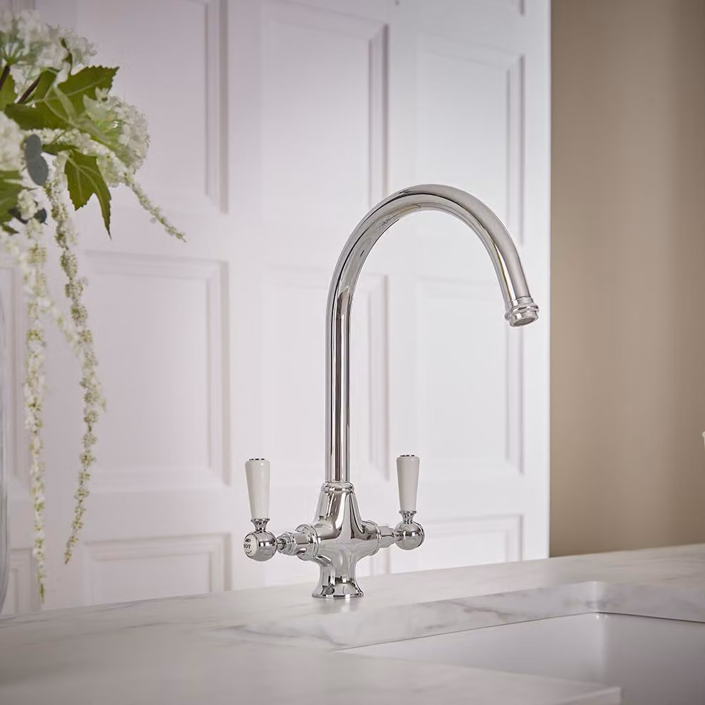 Miscelatore Cucina Tradizionale Cromato E Bianco - Elizabeth