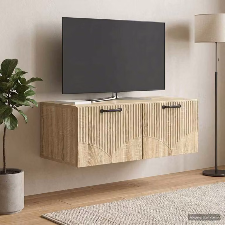 vidaXL Mobile Porta TV da Muro Moderno in Rovere Sonoma, L 78,5 cm x P 41 cm x H 30 cm