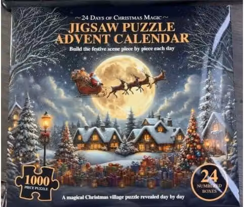 Calendario dell'Avvento a puzzle, 1008 pezzi, dimensioni 70 x 50 cm, ideale per tutta la famiglia
