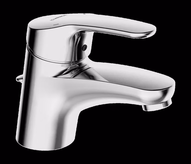 Miscelatore monocomando Hansa per lavabo HANSAMIX 01102283 con rubinetto a pressione e flessibile, cromato