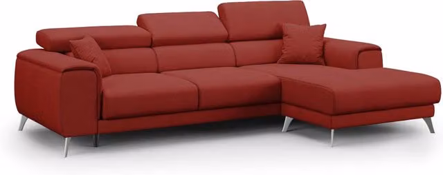 Divani.Store Divano angolare Fusion rosso con sedute scorrevoli e tessuto smacchiabile L/P/H: 260 cm Sinistro – 1