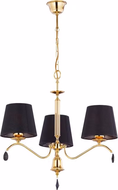 Lampadario EGIDA Jupiter 3 luci E27 oro nero cristalli