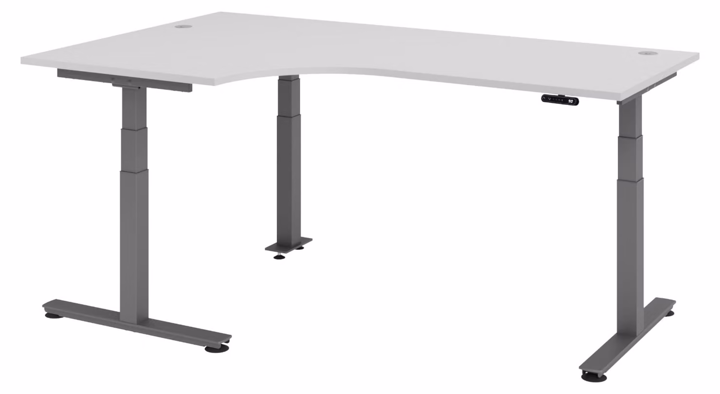 Scrivania elettrica bümö XDSM - Struttura: grafite, finitura: grigio, dimensioni: scrivania angolare 200 x 120 cm