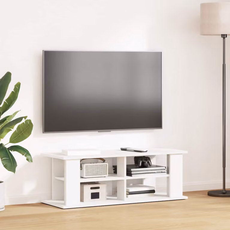 Supporto TV moderno vidaXL in legno MDF bianco L 96 x P 35 x H 33,5 cm
