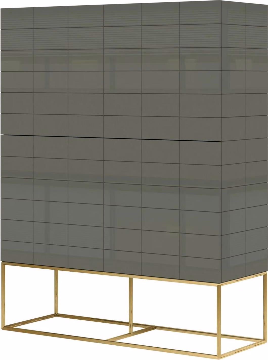 FURNLUX Credenza Rose Hill Grigio Verde E Oro 110cm / Colore principale: Verde / Dimensioni: 110 x 140 x 40 cm