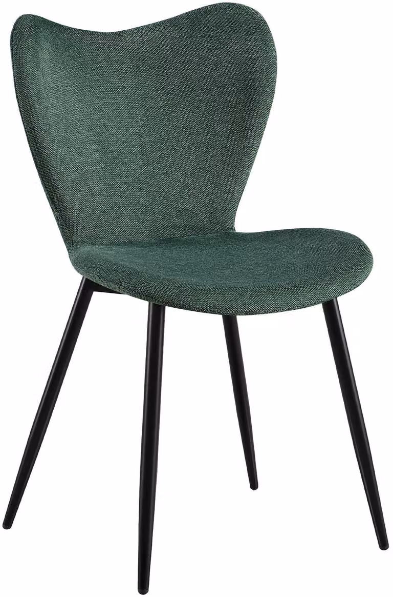 Sedia da pranzo Maika, imbottita, con schienale, portata massima 150 kg, colore verde, materiale: tessuto