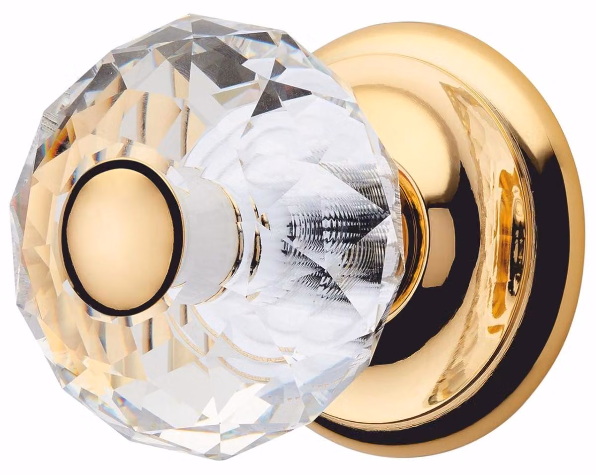Maniglia per porta in stile barocco, modello "Casa Padrino", in oro, diametro 8 cm, altezza 8,7 cm. Maniglia decorativa, accessori per l'arredamento in stile barocco. Prodotto in Italia