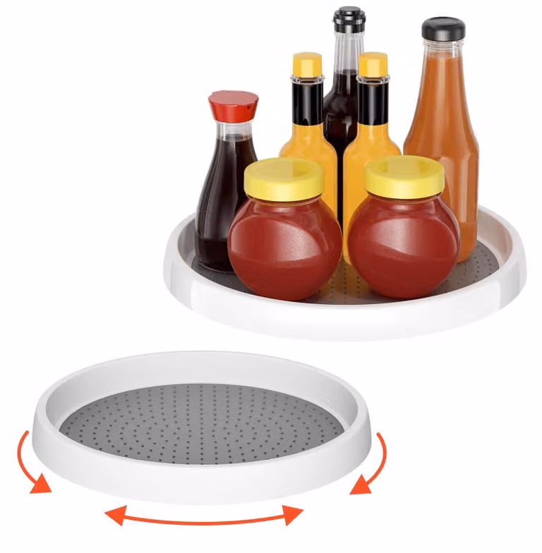 Omgoods - 2 unità di giradischi - Porta spezie rotante a 360 gradi per l'organizzazione della cucina
