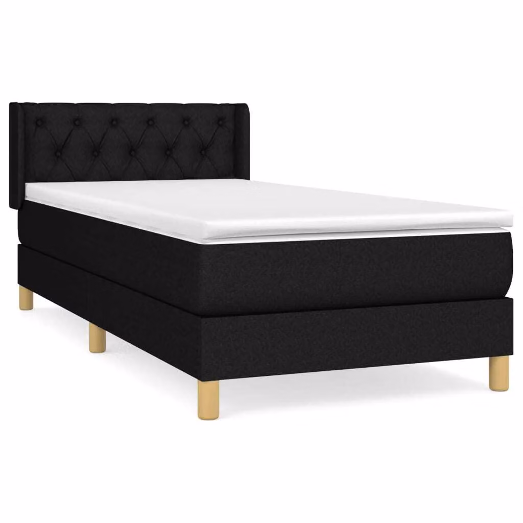Giroletto a Molle con Materasso Nero 80x200 cm inTessuto