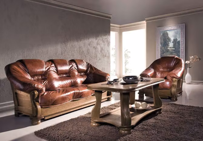 Sofagarnitur 3+2 Sitzer Klassische Garnituren Leder Sofas Couchen Polster Sofa