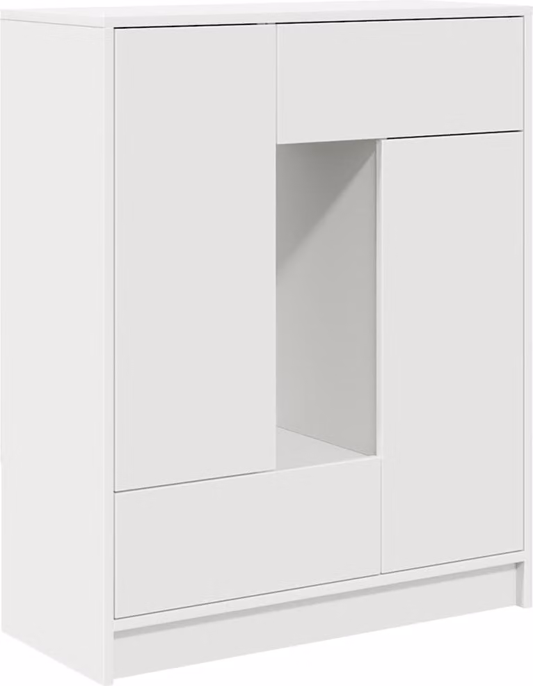 Credenza con Cassetti e Ante Bianco 73x31x90 cm