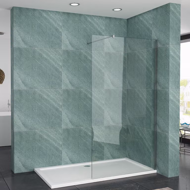 SONNI 110x200cm Doccia walk in 8mm Schermo doccia Cabina doccia in vetro temperato di sicurezza 8mm con rivestimento Nano, con pannello laterale orientabile Nano