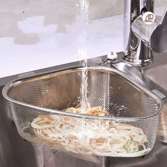 Vaso in acciaio per acque reflue e frutta - per filtraggio e pulizia - lavabo angolare sospeso