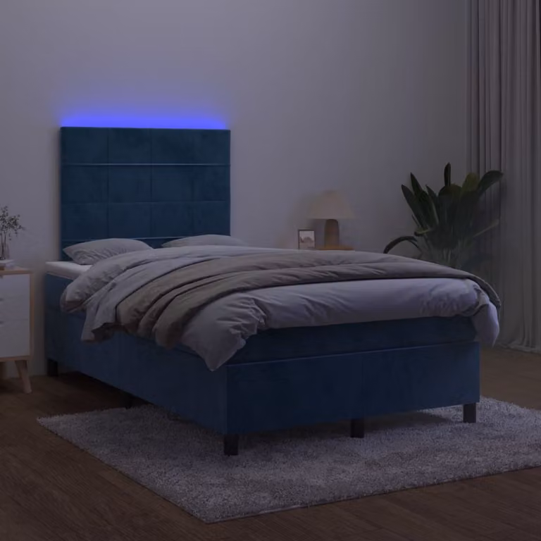 Maison Exclusive - Letto a Molle con Materasso e LED Blu Scuro 120x200cm