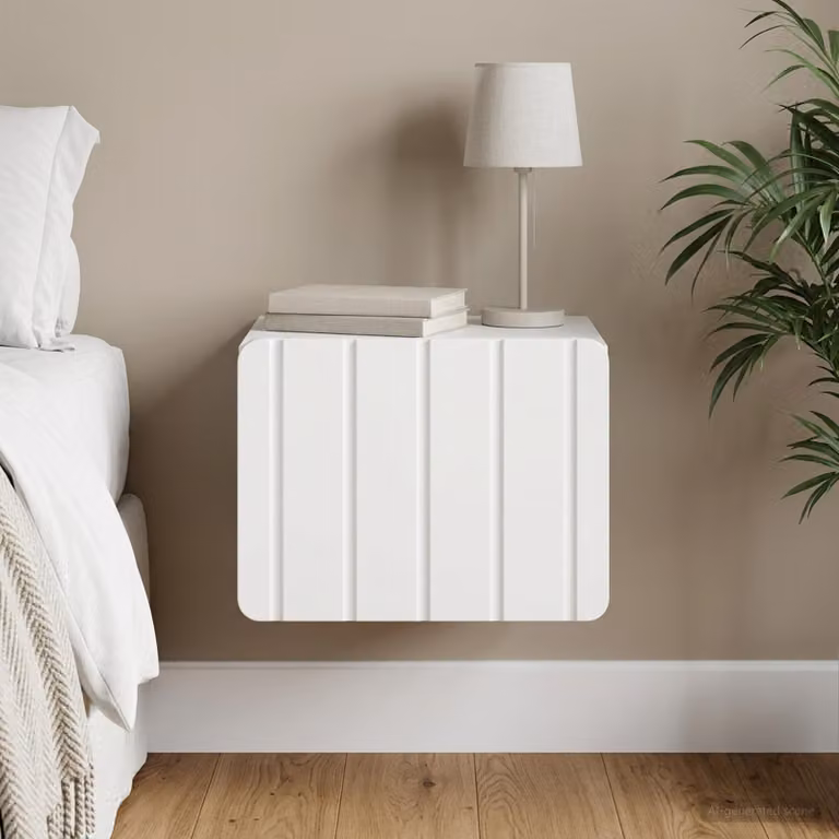 vidaXL Mobiletto da notte sospeso con cassetto Bianco L 33 cm x P 34,5 cm x H 24 cm