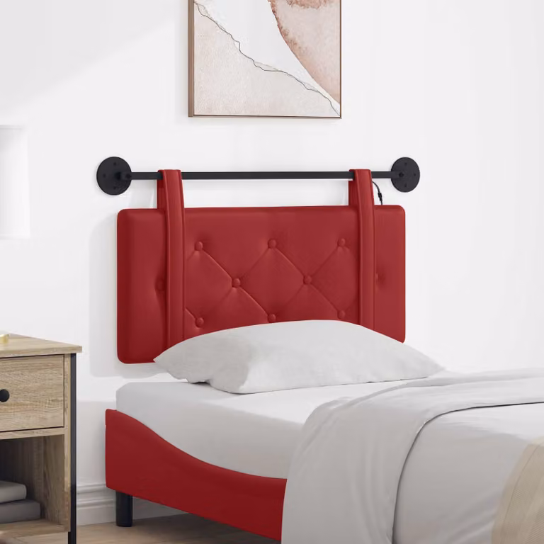 Testiera sospesa vidaXL con luce LED in similpelle rosso vino