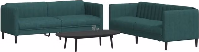 Set di 2 divani moderni vidaXL in tessuto verde per soggiorno – 1