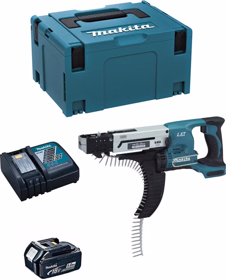 Avvitatore a caricatore MAKITA DFR550RTJ1 (1 x 5,0 Ah + DC18RC + MAKPAC 3)