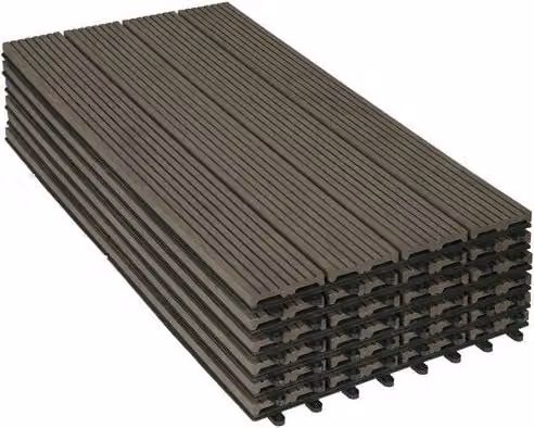 Set di Paving per Giardino con Sistema di Attacco - Pacchetto da 6 - Resistente al Tempo e Solido - Paving per Giardino, Paving - 30x60x2 cm - Miele Scuro