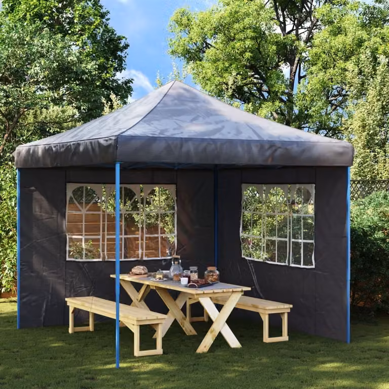 Maison Exclusive - 2 pannelli laterali per tenda da festa, con finestra, in polietilene, colore antracite