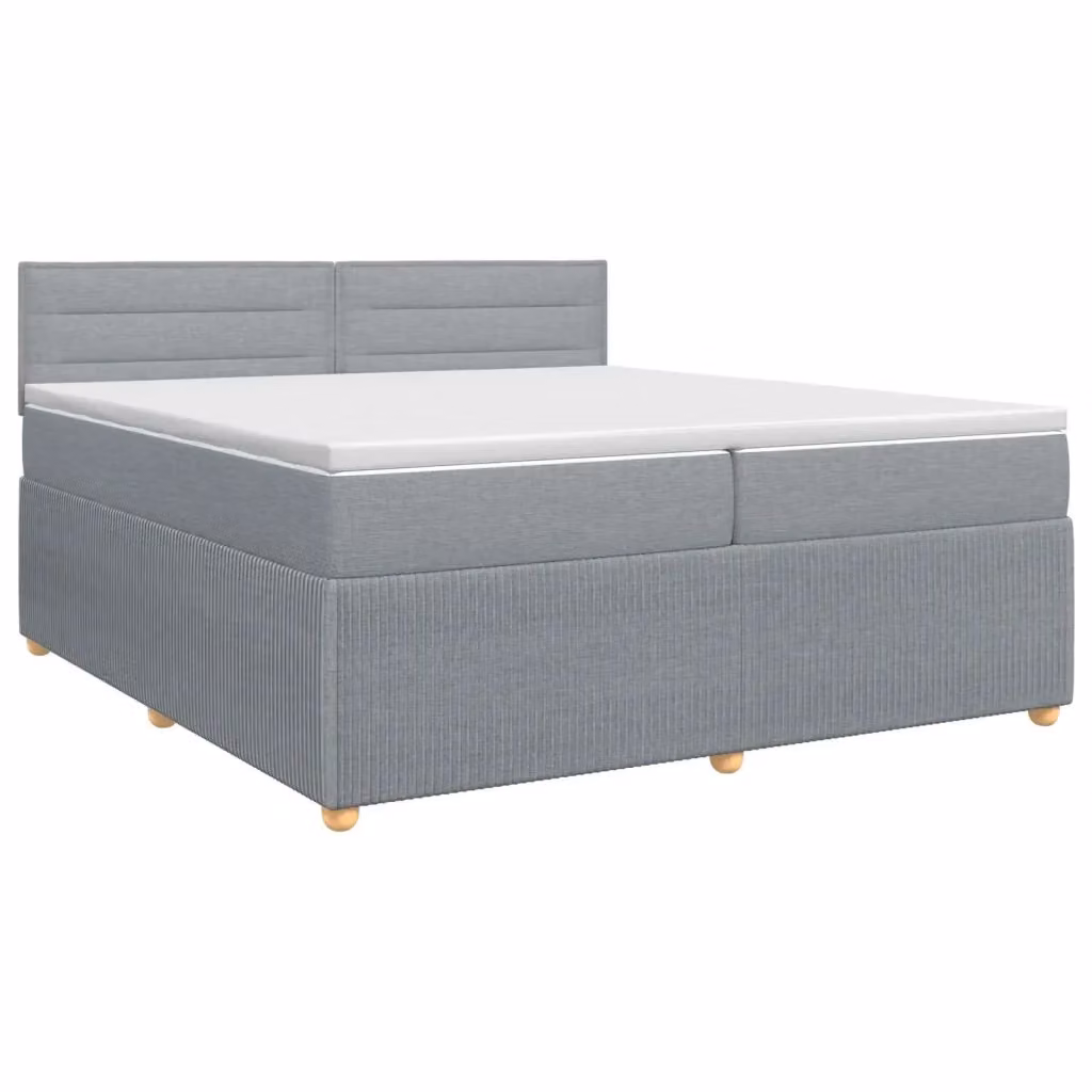 Letto box spring con materasso ibrido vidaXL Grigio Chiaro L/P/H: 200 x 200 x 140 cm – 2