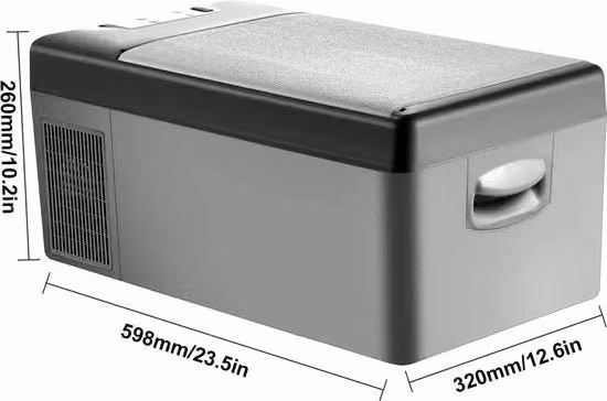 Mini Frigorifero Portatile - 20L - 12/24V DC - 110-240V - Colore Grigio