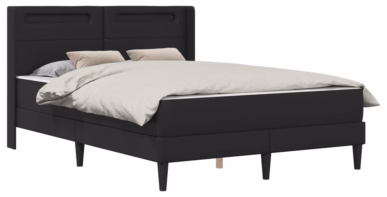 Struttura letto con materasso Nero 120 x 190 cm Pelle finta