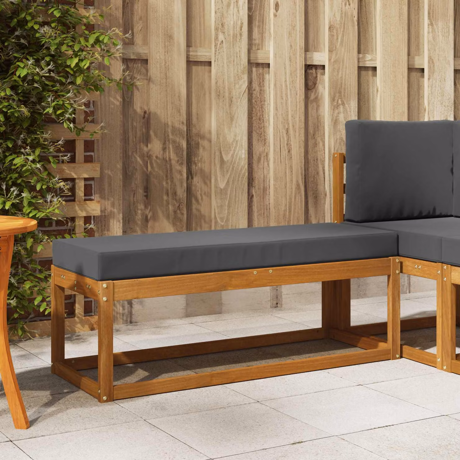 vidaXL Panca da giardino moderna in legno di acacia naturale e antracite