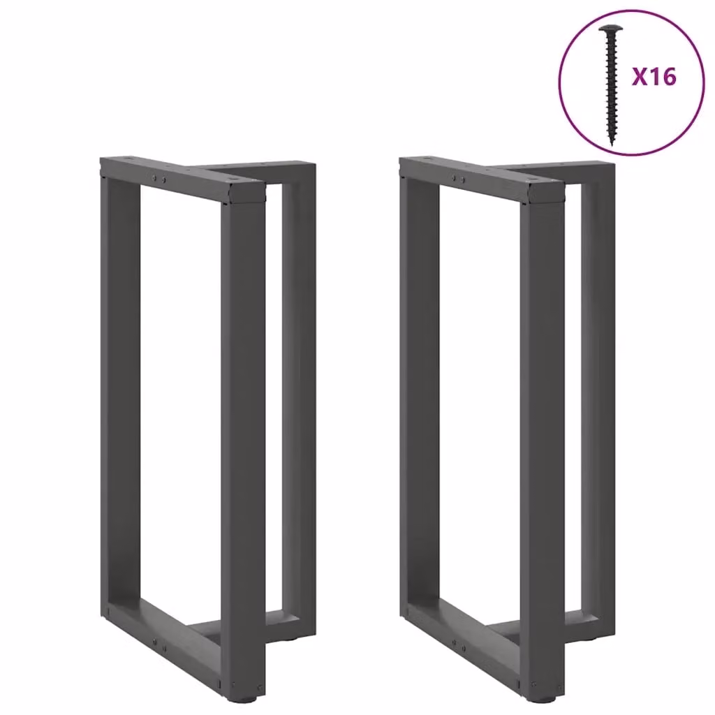 Coppia di gambe per tavolo da bar a forma di T vidaXL in acciaio laccato antracite, altezza regolabile, L/P/H: 60 x 35 x (100-101) cm