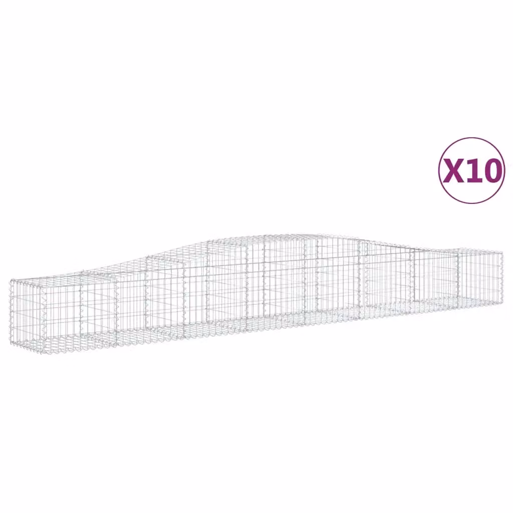 Set di 10 Cesti Gabbioni ad Arco Videx in Acciaio Zincato Grigio L: 400 cm, P: 50 cm, H: 40/60 cm – 2