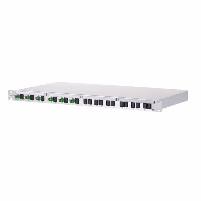 Metz Connect OpDAT PF pannello di connessione con giunzione 6xLC-D APC (verde), OS2, grigio 1502097606-E