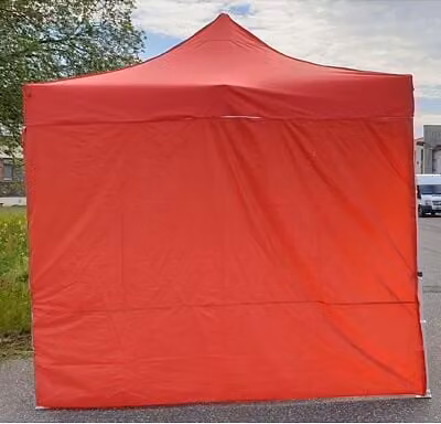 Tenda da festa a forbice 4x4 m ALU Premium 450 g/m² - 4 pareti laterali piene, rosso