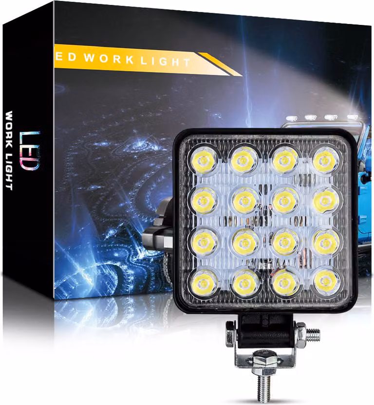 48W 6000k LED Spot Beam Square Work Lights Lampada Trattore SUV Camion 4WD 12V 24V Impermeabile Automotive Work Light Bianco