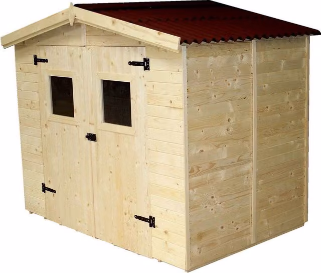 Casetta per bambini Foresta Modello Eden in legno massello marrone con pavimento L: 240 cm, P: 160 cm, H: 210 cm