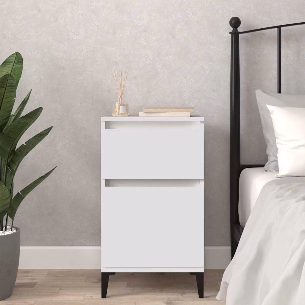 Comodino moderno da parete vidaXL Bianco L: 40 cm, P: 35 cm, H: 70 cm