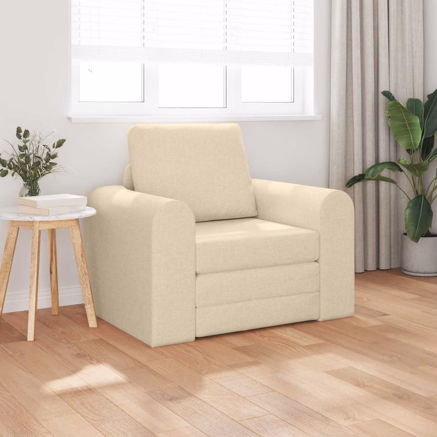 Divano letto vidaXL in tessuto beige L: 98 cm, P: 71 cm, H: 83 cm